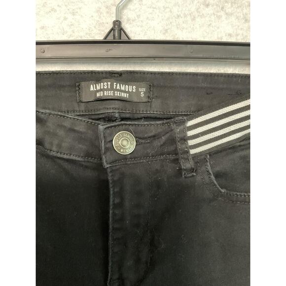Almost Famous Pants - Almost Famous Jeans Womens 5 Mid Rise Skinny Pants Stretch Striped Waistband